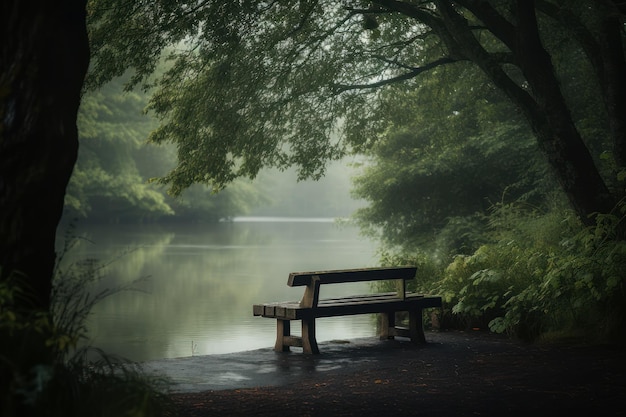 Un banc au bord de la rivière