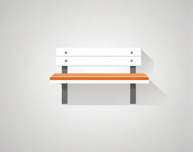 Photo un banc blanc avec un siège orange