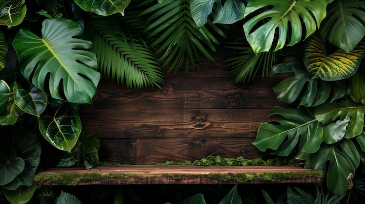 Photo banc en bois détaillé entouré de feuilles vertes photo