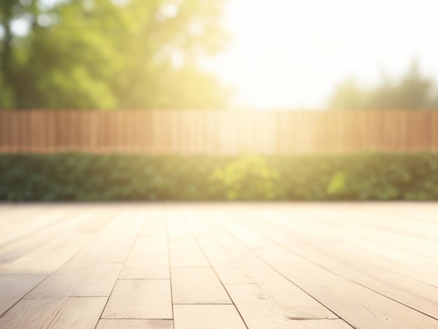 Banc en bois et nature floue à l'arrière-plan