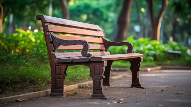 Un banc dans un parc avec le mot parc dessus