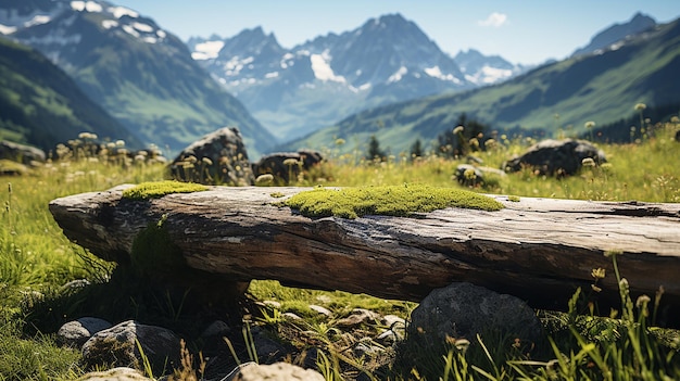 Le banc de pierre de la prairie de montagne