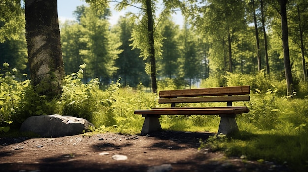 Des bancs dans le parc.