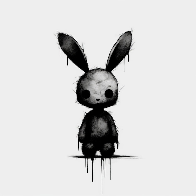 Bande dessinée minimaliste Une fourmi mignonne pleure un lapin mort