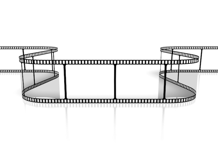 Photo bande de film transparent isolé sur fond blanc illustration 3d