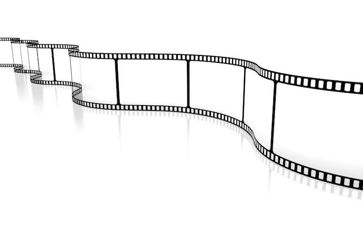 Photo bande de film transparent isolé sur fond blanc illustration 3d