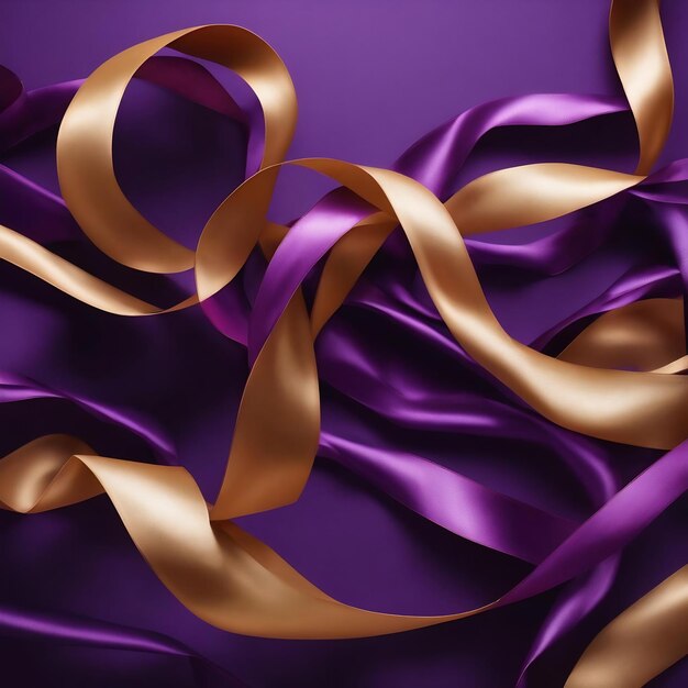 Bande de soie bouclée abstraite sur fond violet conception de marque de luxe exclusive pour la vente de produits de vacances
