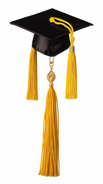 un bandeau noir et doré avec un tassel et un tassel en or