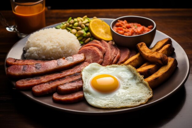 bandeja paisa déjeuner traditionnel colombien