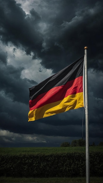 Photo bandera de alemania avec fond tourmenté