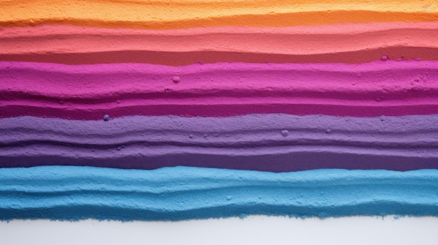 Bandes vibrantes de sable de couleur arc-en-ciel générées par l'IA