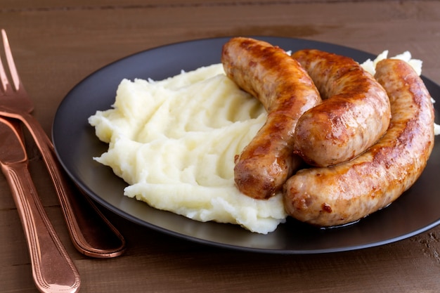 Bangers Et Mash. Plats britanniques traditionnels.