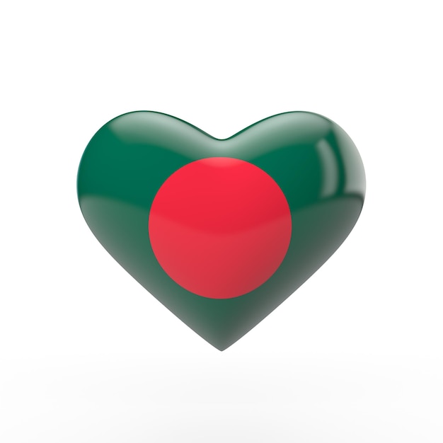 Bangladesh coeur drapeau rendu 3D