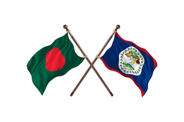 Bangladesh contre Belize Flags Background