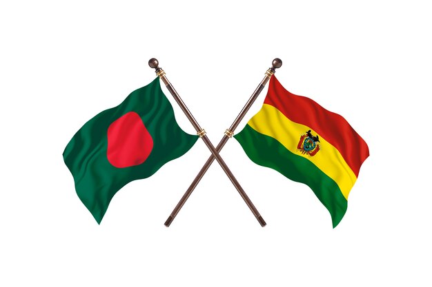 Bangladesh contre Bolivie Drapeaux Contexte