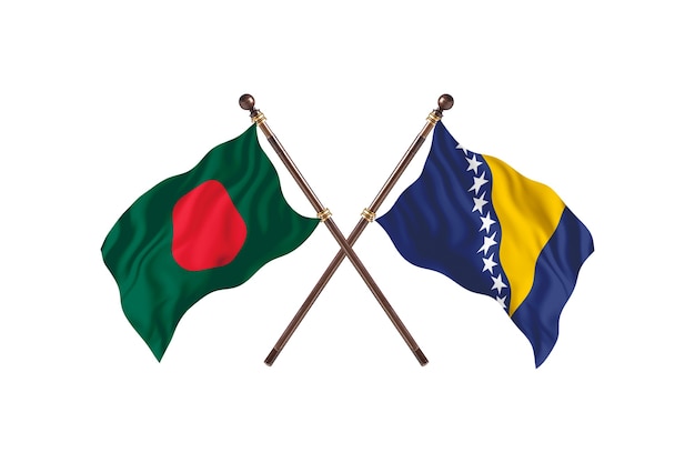 Bangladesh contre Bosnie-Herzégovine Flags Background