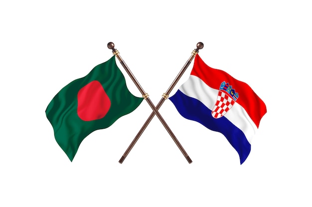 Bangladesh contre Croatie Drapeaux Contexte