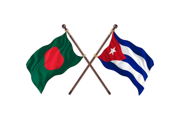 Bangladesh contre Cuba Flags Background