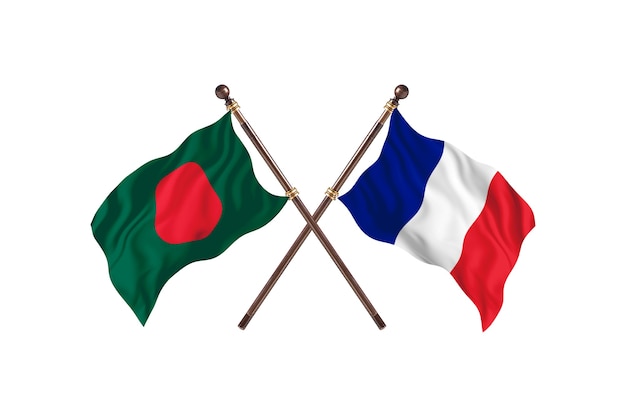 Bangladesh contre France Drapeaux Contexte