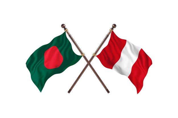 Bangladesh contre Pérou Drapeaux Contexte