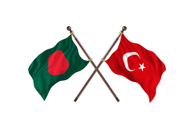 Bangladesh contre Turquie Drapeaux Contexte