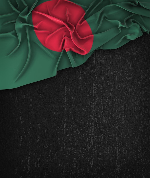 Bangladesh Flag Vintage sur un tableau noir grunge avec un espace pour le texte