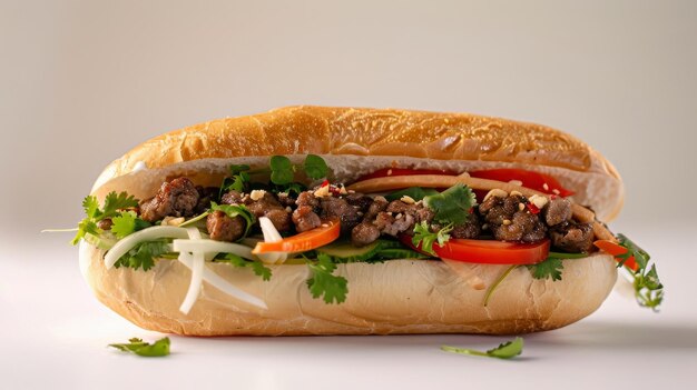 Banh Mi sur un fond blanc isolé