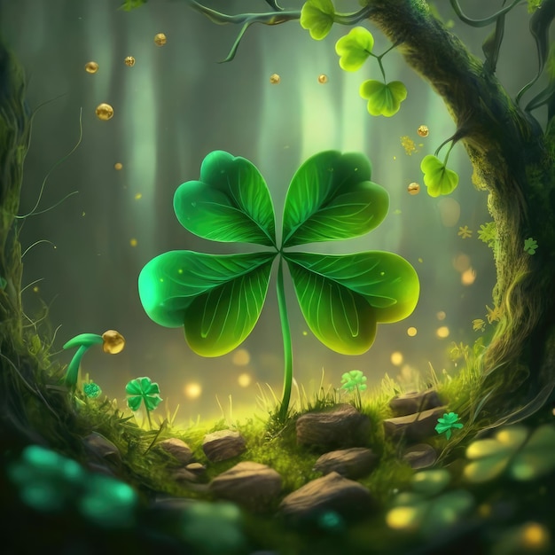 Banner de conception de médias sociaux à fond vert sur le thème gratuit de Saint-Patrick