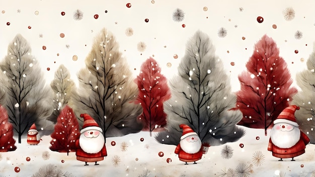 Banner d'illustration à l'aquarelle pour les fêtes de Noël