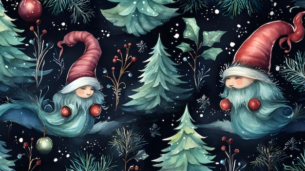 Banner d'illustration à l'aquarelle pour les fêtes de Noël