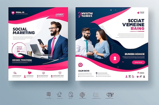 Banner de marketing d'entreprise numérique pour le modèle de message sur les médias sociaux