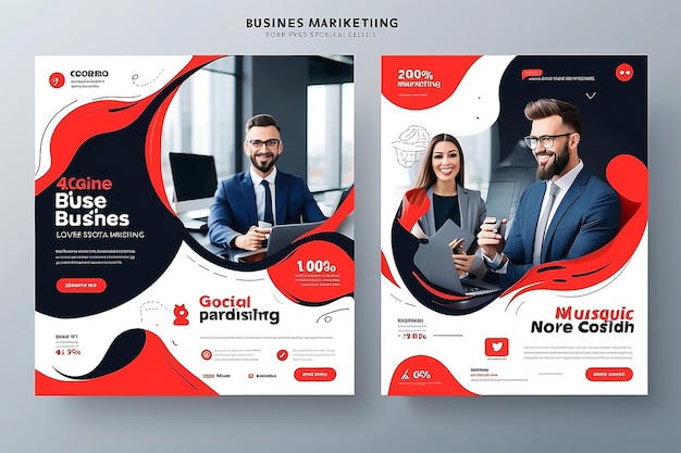 Banner de marketing d'entreprise numérique pour le modèle de message sur les médias sociaux