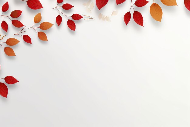 Banner de vente d'automne Arrière-plan orné de feuilles rouges mettant en valeur des éléments de design inspirés de la nature