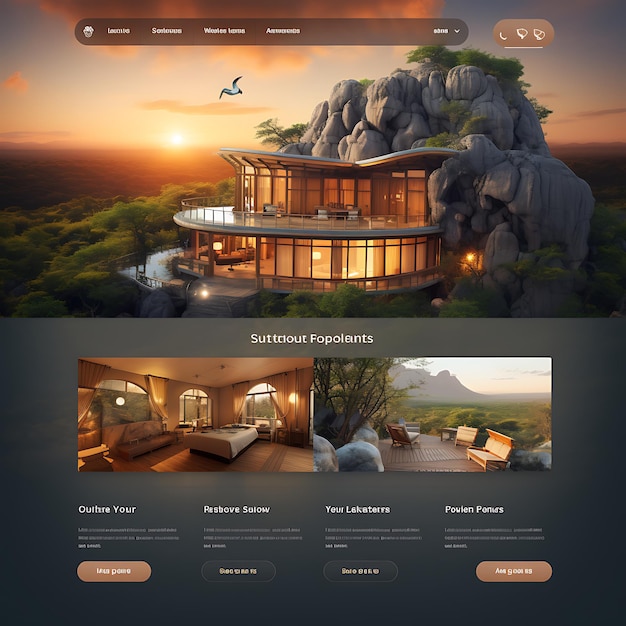 Banner Web Safari Lodge With Love Themed Wildlife Encounters Heart Shap bussines concept valentine Le concept de safari est basé sur le thème de la faune.