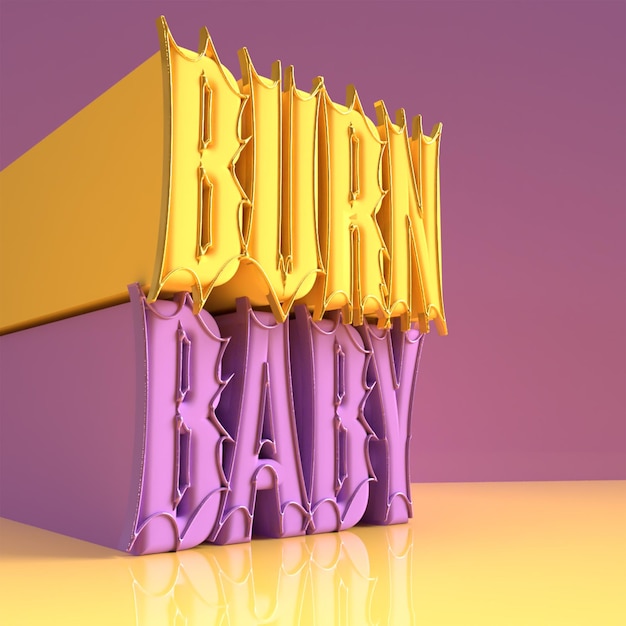 bannière 3d avec texte de bébé brûlé