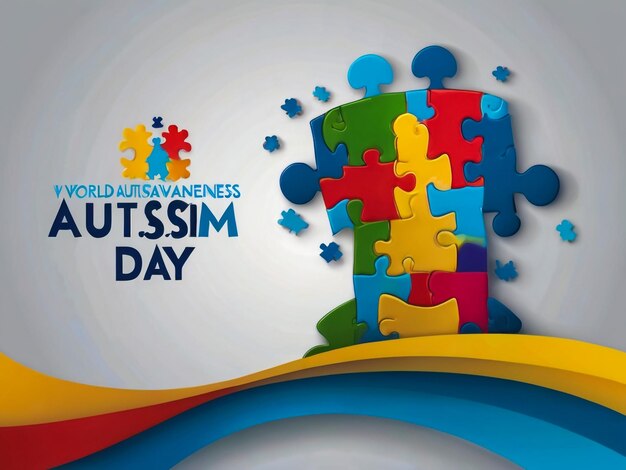 bannière ou affiche illustrative de la Journée mondiale de la sensibilisation à l'autisme
