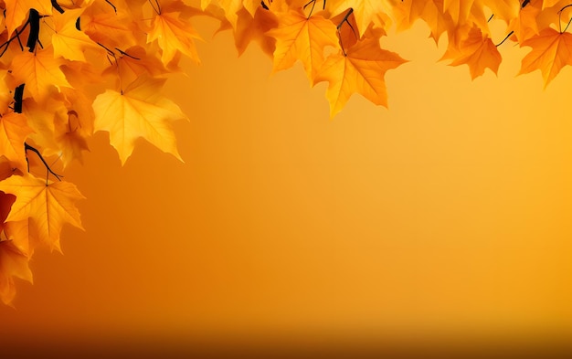 Bannière d'automne avec des feuilles d'orange en arrière-plan