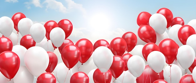 Bannière en ballon rouge et blanc pour la célébration de l'indépendance indonésienne