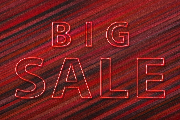 Bannière Big Sale, vente de saison, fond rouge