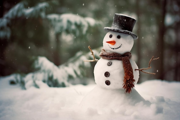 Une bannière de bonhomme de neige enchanteur générée par Ai