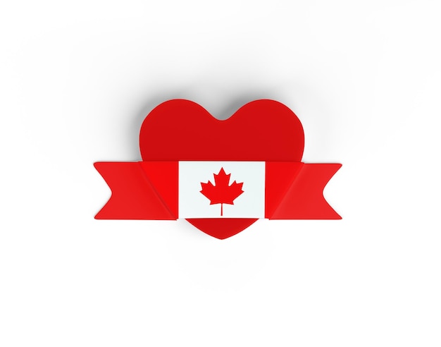 Bannière de coeur de drapeau du Canada