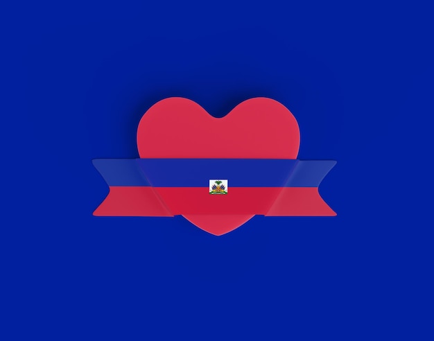 Bannière Coeur Drapeau Haïti