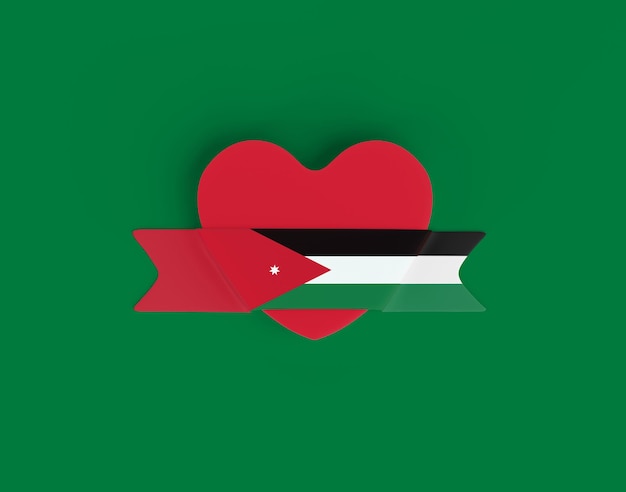 Bannière de coeur de drapeau de la Jordanie