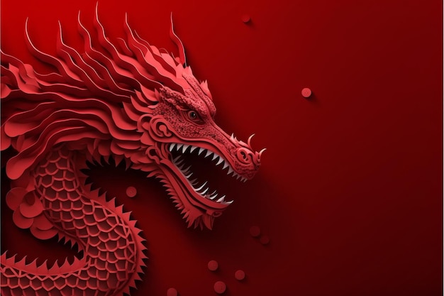 Photo bannière de concept du nouvel an chinois danse du dragon generative ai