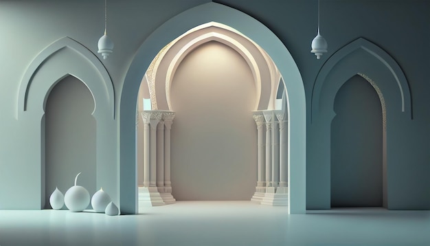 Bannière de conception 3D Eid Mubarak pour la fête de la bannière islamique comme l'aïd al adha fitr ramadhan, etc.