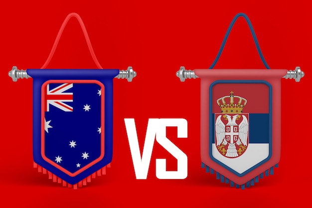 Bannière drapeau Australie VS Serbie