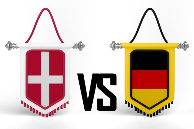 Bannière drapeau Danemark VS Allemagne