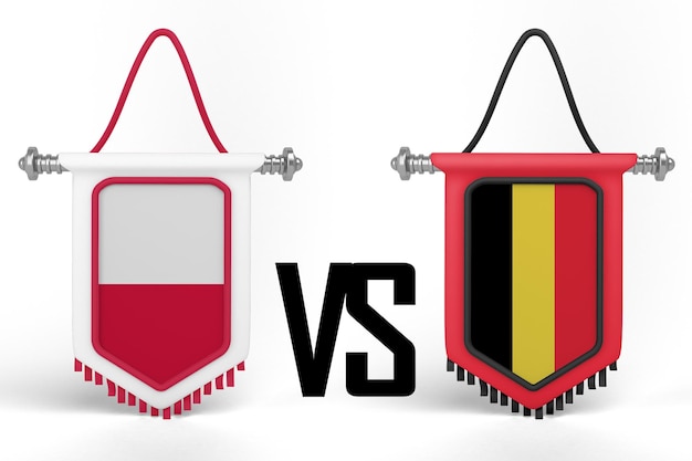 Bannière drapeau Pologne VS Belgique
