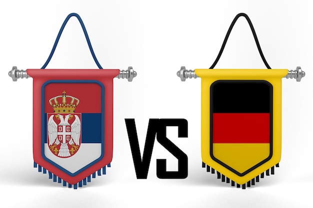 Bannière drapeau Serbie VS Allemagne