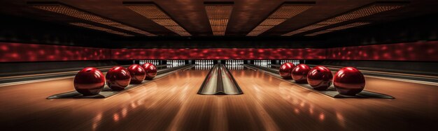 Bannière du concept de bowling